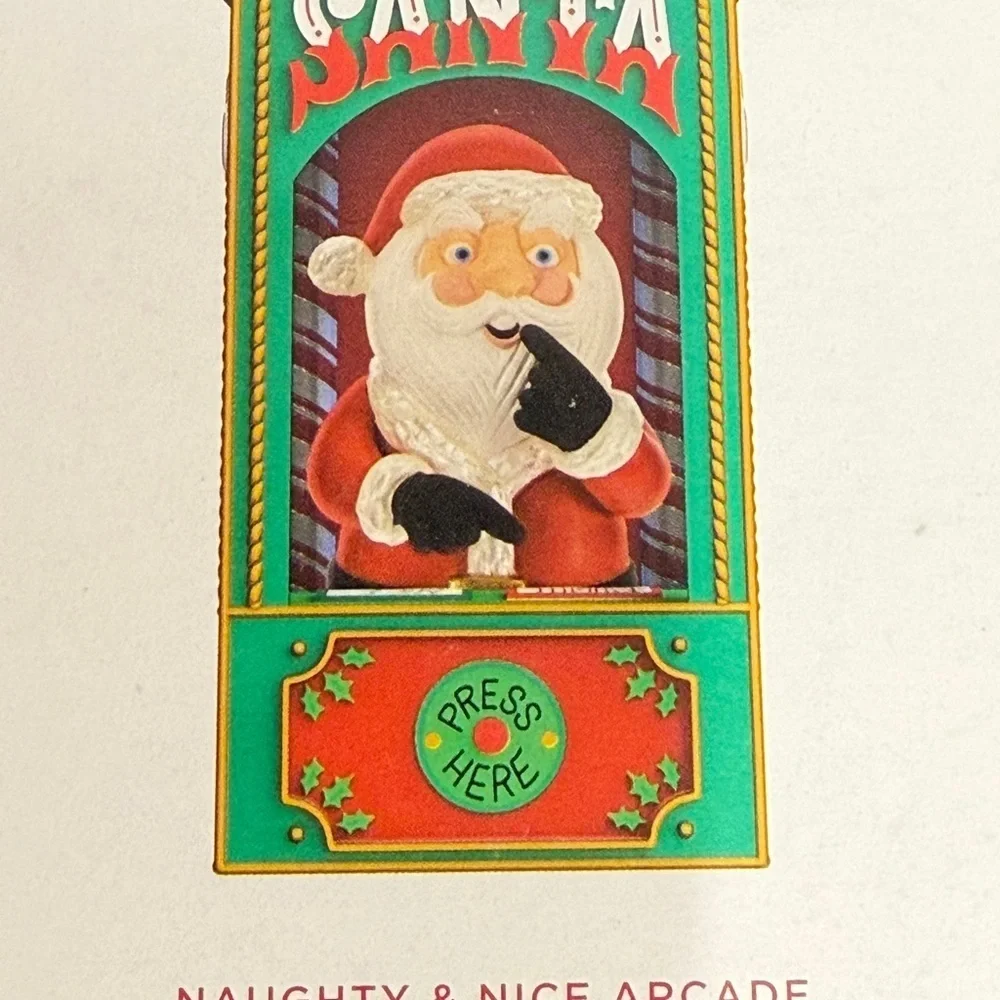 2023 Hallmark Keepsake Santa Ornament Naughty and Nice Arcade Music Light &Sound